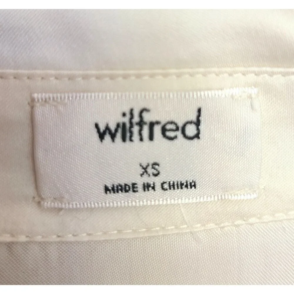 Wilfred 100% Cupro XS Ivory White Long Sleeve Tie Front Blouse Quiet Luxury - Picture 5 of 8